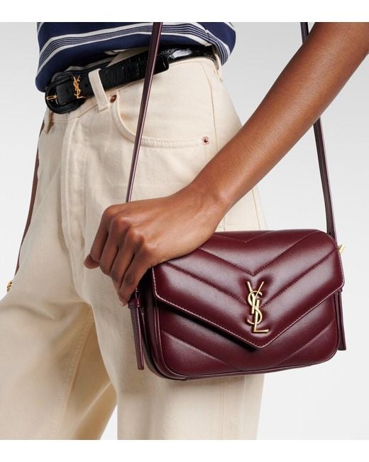 Saint Laurent Purple Loulou Toy Matelasse Leather Crossbody Bag