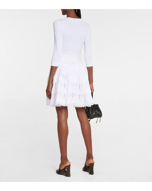 Alaïa White Alaia Crinoline Pleated Miniskirt