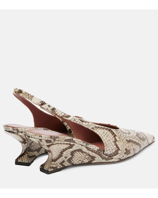 Paris Texas Brown Slingback-Pumps Nina 50 Aus Leder