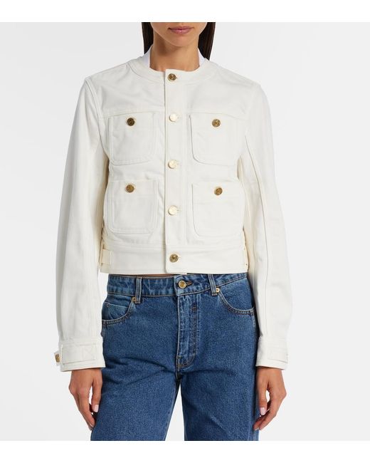 Balmain White Denim Jacket