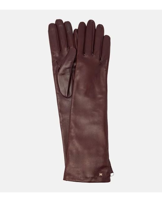 Max Mara Brown Handschuhe Aus Leder