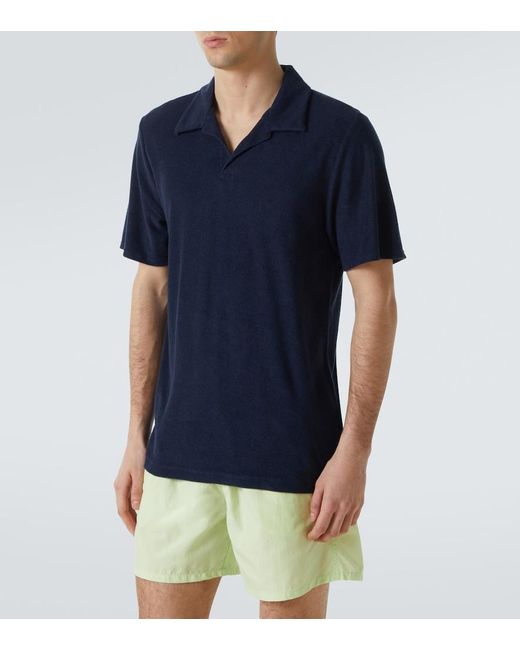 Frescobol Carioca Blue Faustino Terry Polo Shirt for men
