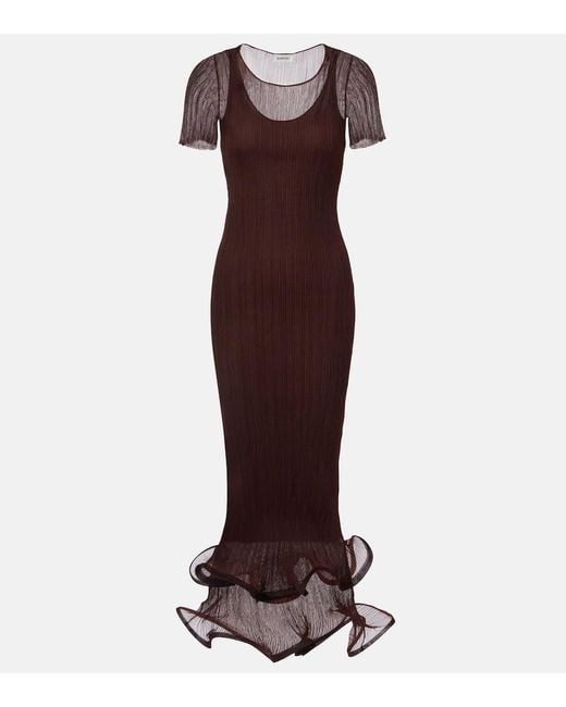 Jonathan Simkhai Red Ruffled Midi Dress