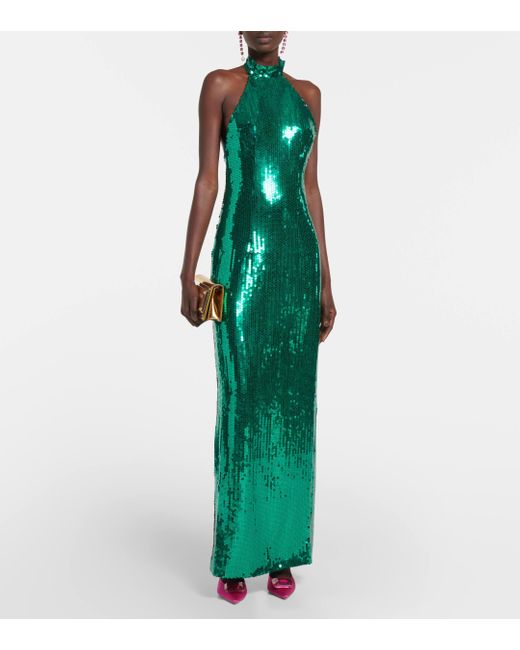 ‎Taller Marmo Green Altea Disco Sequined Gown