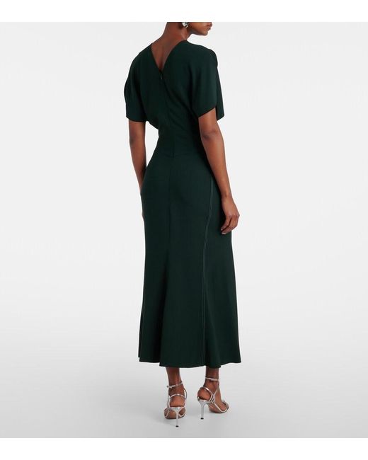 Victoria Beckham Black Gathered Midi Dress