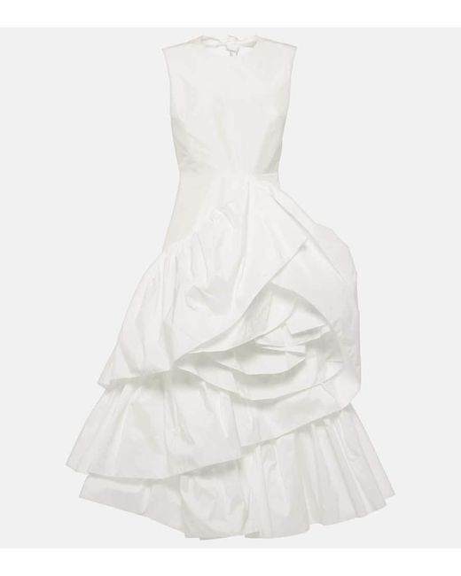 Roksanda White Bridal Radica Taffeta Midi Dress
