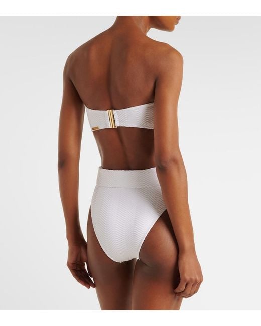 Alexandra Miro White Iris Bandeau Bikini Top