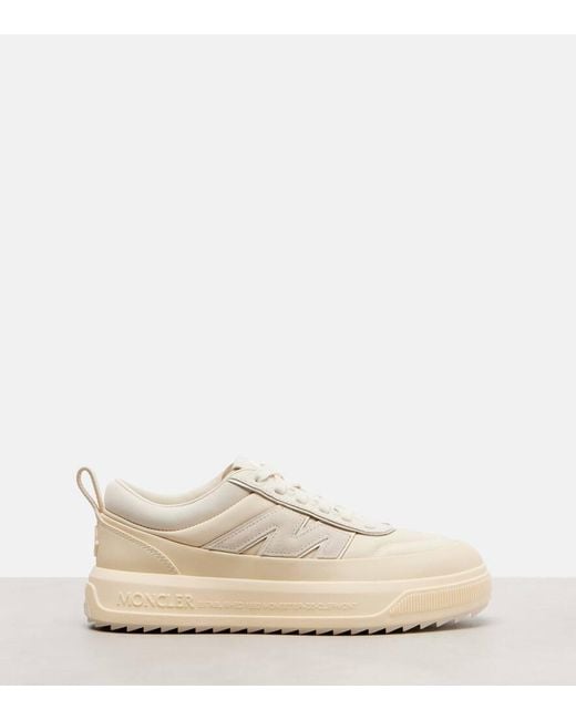 Moncler White Monpulse Altive Leather-Trimmed Sneakers