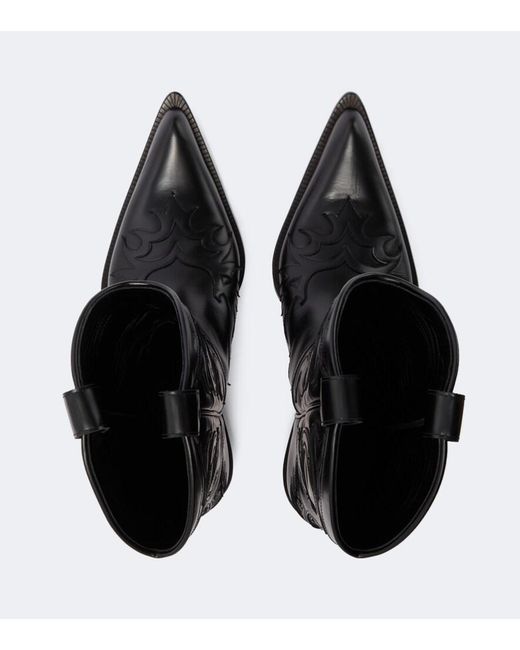 Acne Black Bouni Leather Cowboy Boots for men