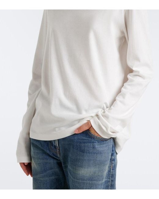 The Row White Kalto Cotton Jersey Top
