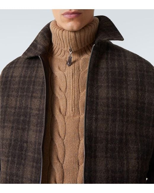 FRAME Black Checked Virgin Wool Blouson Jacket for men