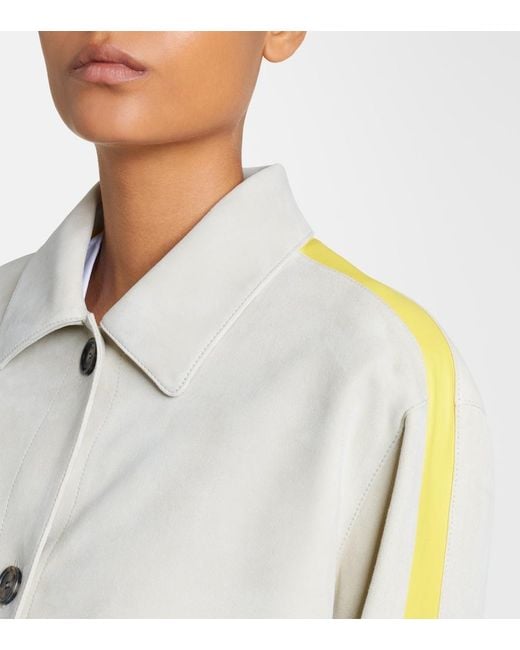 Loewe Natural Leather-Trimmed Suede Jacket