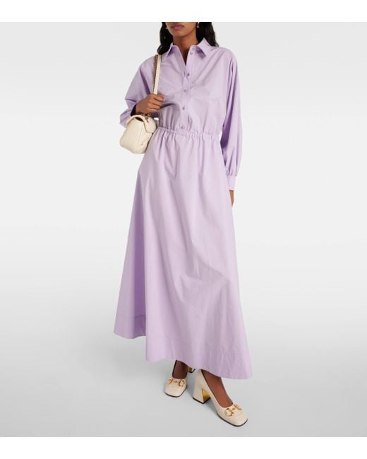 Robe chemise en coton Gucci en coloris Purple