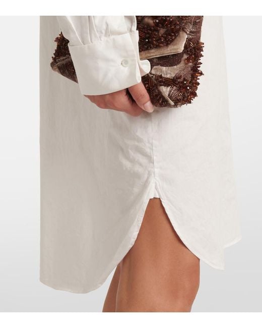 Dries Van Noten White Cotton Poplin Minidress