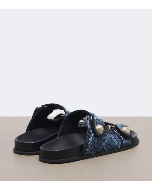 Jimmy Choo Blue Fayence Denim Sandals