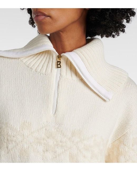 Bogner White Elana Half-zippered Sweater