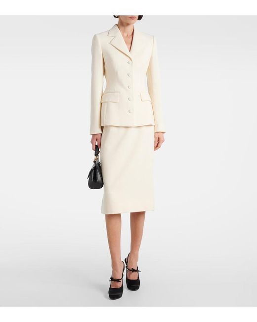 Dolce & Gabbana Natural Virgin Wool Blazer