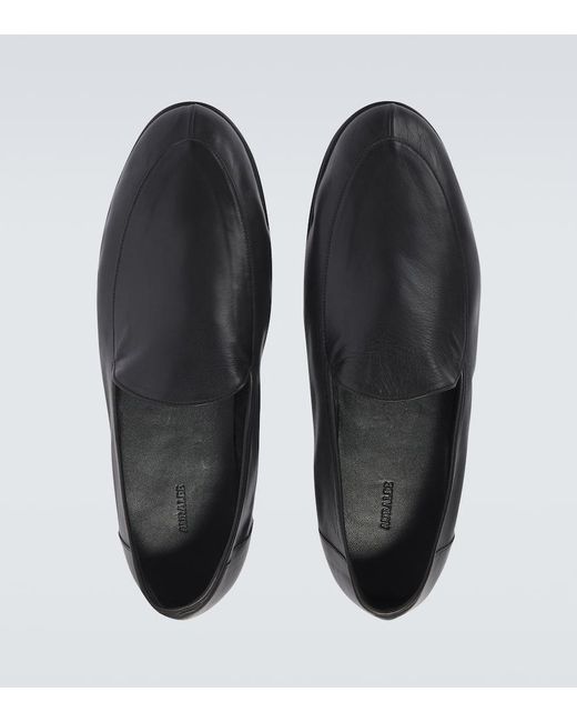 AURALEE Leather Slip-On Shoes in Black for Men | Lyst