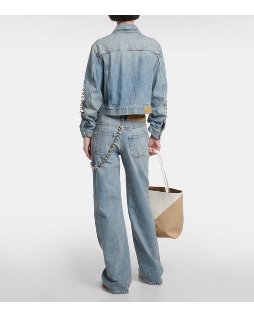 Loewe Blue Verzierte Jeansjacke