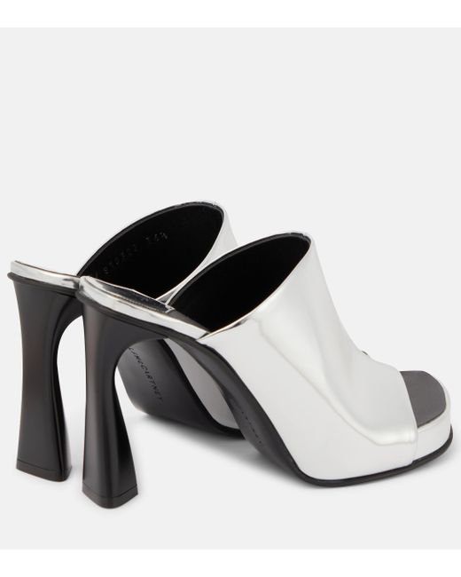 Stella McCartney White Elsa Mirrored Faux Leather Sandals