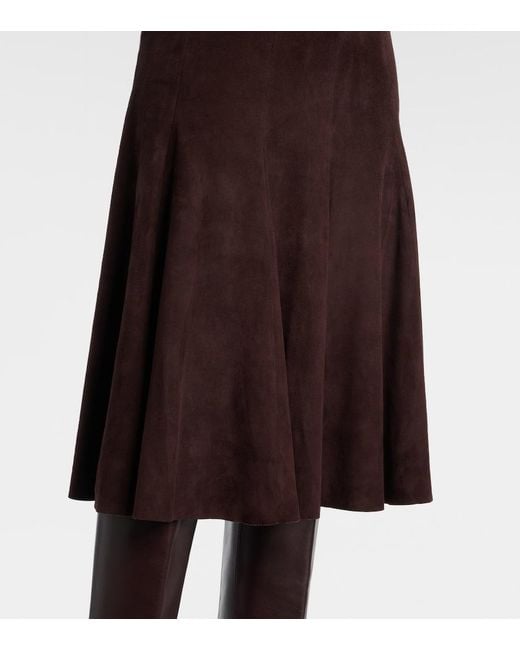 Stouls Purple Suede Midi Skirt