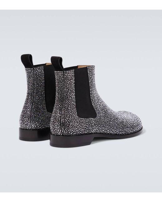 Loewe Black Campo Embellished Leather Chelsea Boots for men