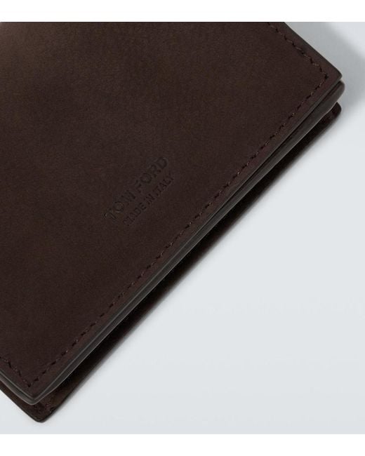 Tom Ford Brown Leather Card Case for men