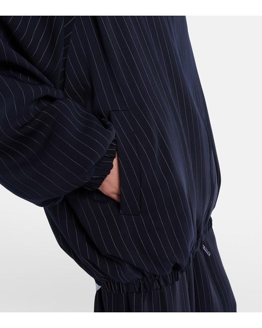 Frankie Shop Blue Baxter Pinstripe Oversized Jacket