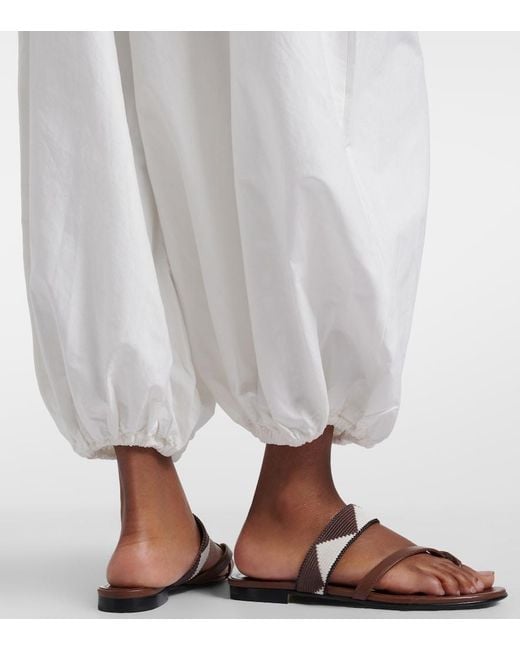 Polo Ralph Lauren White Cotton And Silk Balloon Pants