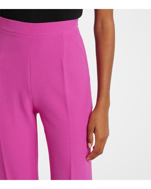 Safiyaa Pink High-Waisted Flared Pants