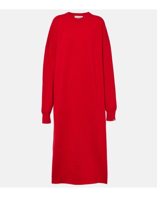 Extreme Cashmere Red Weird Cashmere-blend Midi Dress