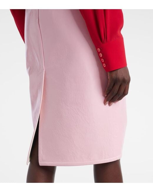 Gucci Pink Patent Leather Pencil Skirt