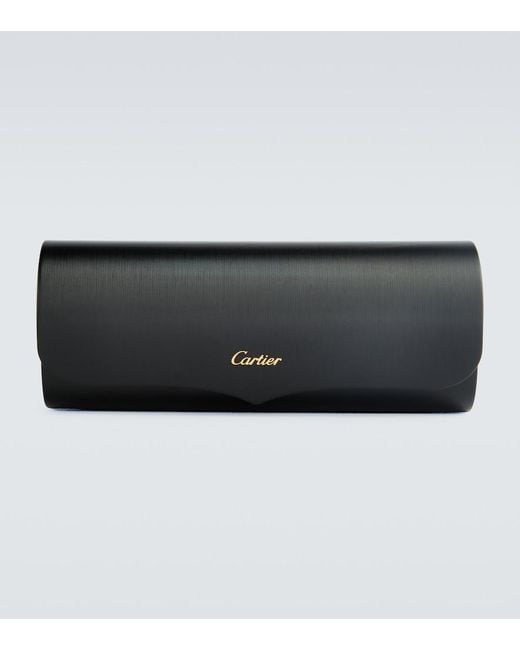 Cartier Blue Monogram Rectangular Sunglasses for men