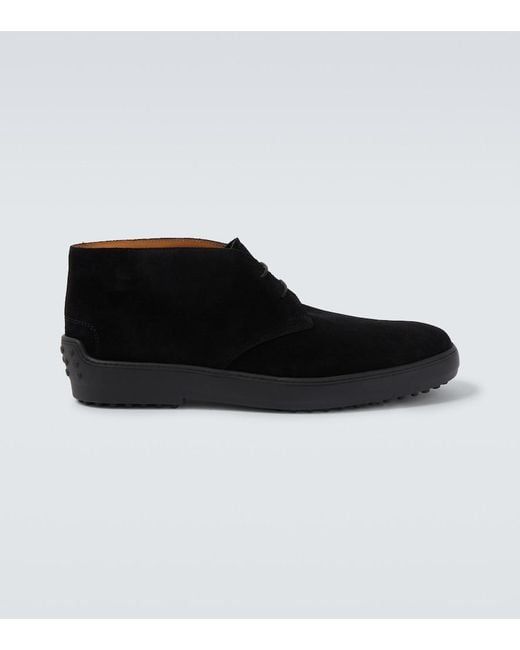 Stivaletti Stringati di Tod's in Black da Uomo
