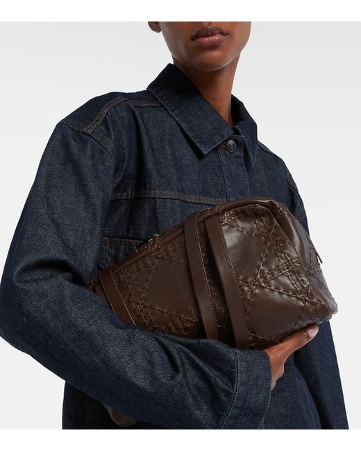 The Row Brown Astra Leather Shoulder Bag