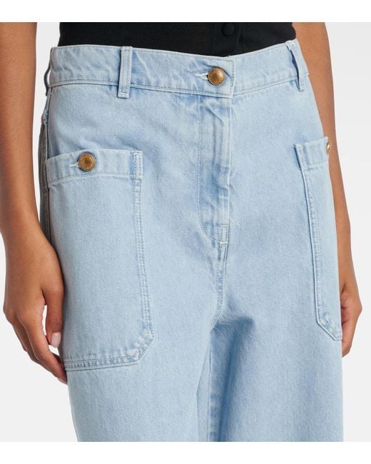 Max Mara Blue Pugnale High-Rise Wide-Leg Jeans