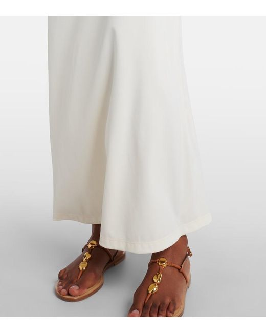 Johanna Ortiz White Gathered Midi Skirt