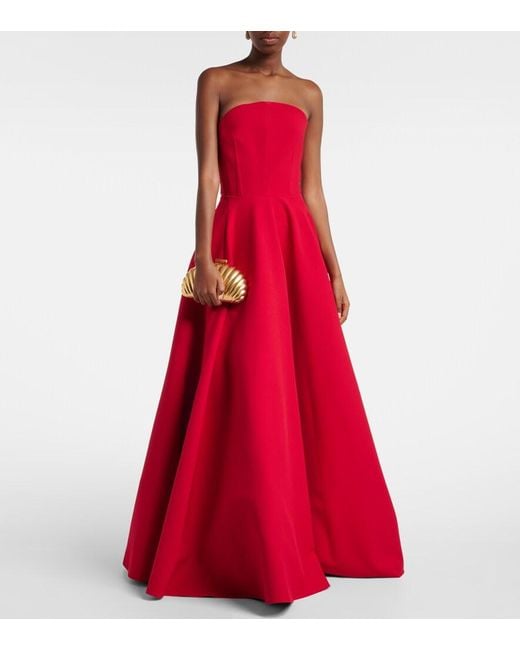Solace London Red Mathilde Strapless Gown