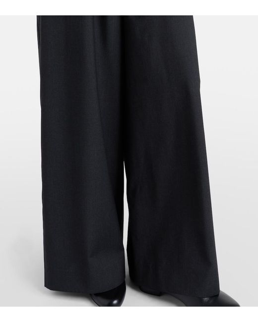 Totême  Black Wool Wide-Leg Pants