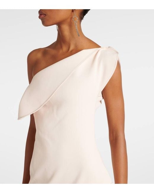 Abito Lungo Monospalla Provenance Con Volant di Maticevski in Natural