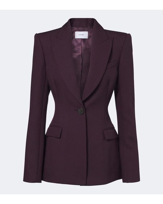 Alex Perry Purple Virgin Wool Blazer