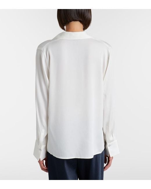 Vince White Silk-Blend Blouse