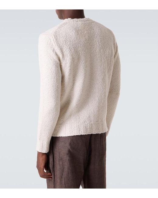 Saman Amel White Gio Silk Sweater for men