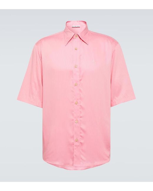 Camisa bowling a rayas Acne de hombre de color Pink