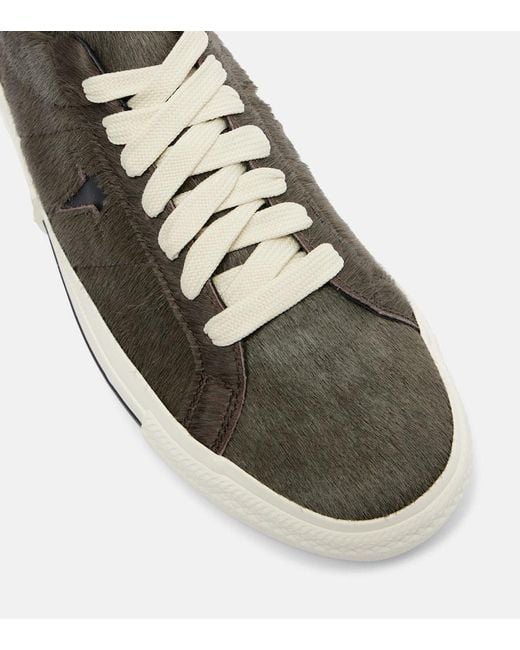 Rick Owens Brown X Converse Drkshdw One Star Pro Ox Calf Hair Sneakers