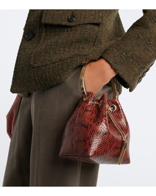 Secchiello Bon Bon Small di Jimmy Choo in Brown