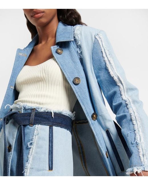 Tod's Blue Belted Denim Coat