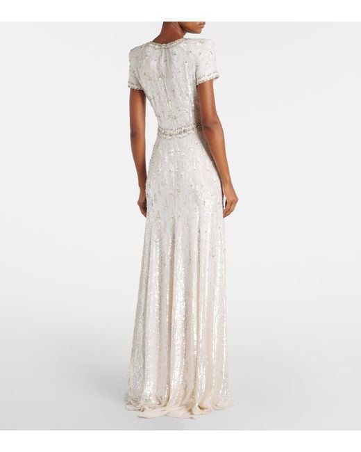 Jenny Packham White Bridal Robe Kira Mit Kristallen Und Pailletten