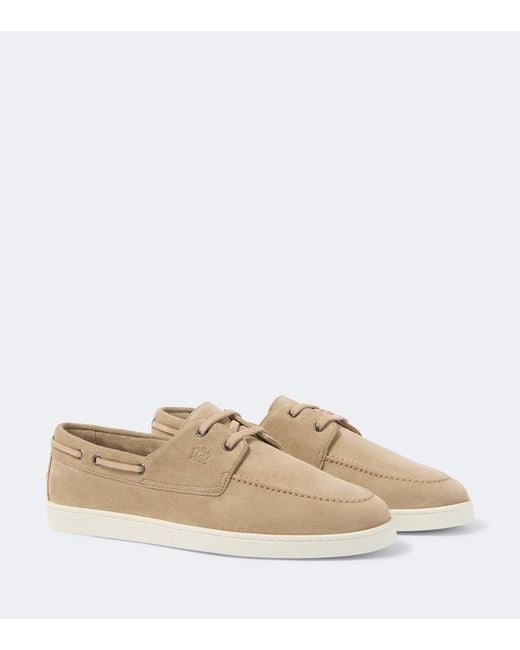 Church's Natural Peebles Suede Boat Shoes for men