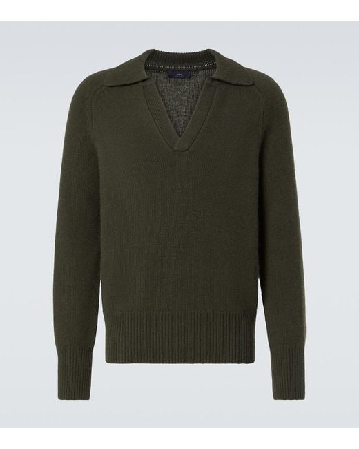 arch4 Green Mr Clifton Gate Cashmere Polo Sweater for men